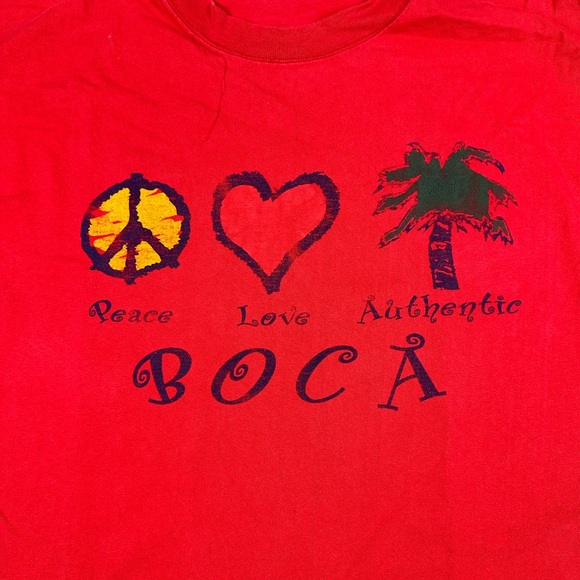 Boca By Gildan Red Short Sleeve T-Shirt One Size Made In Canada - Picture 4 of 9